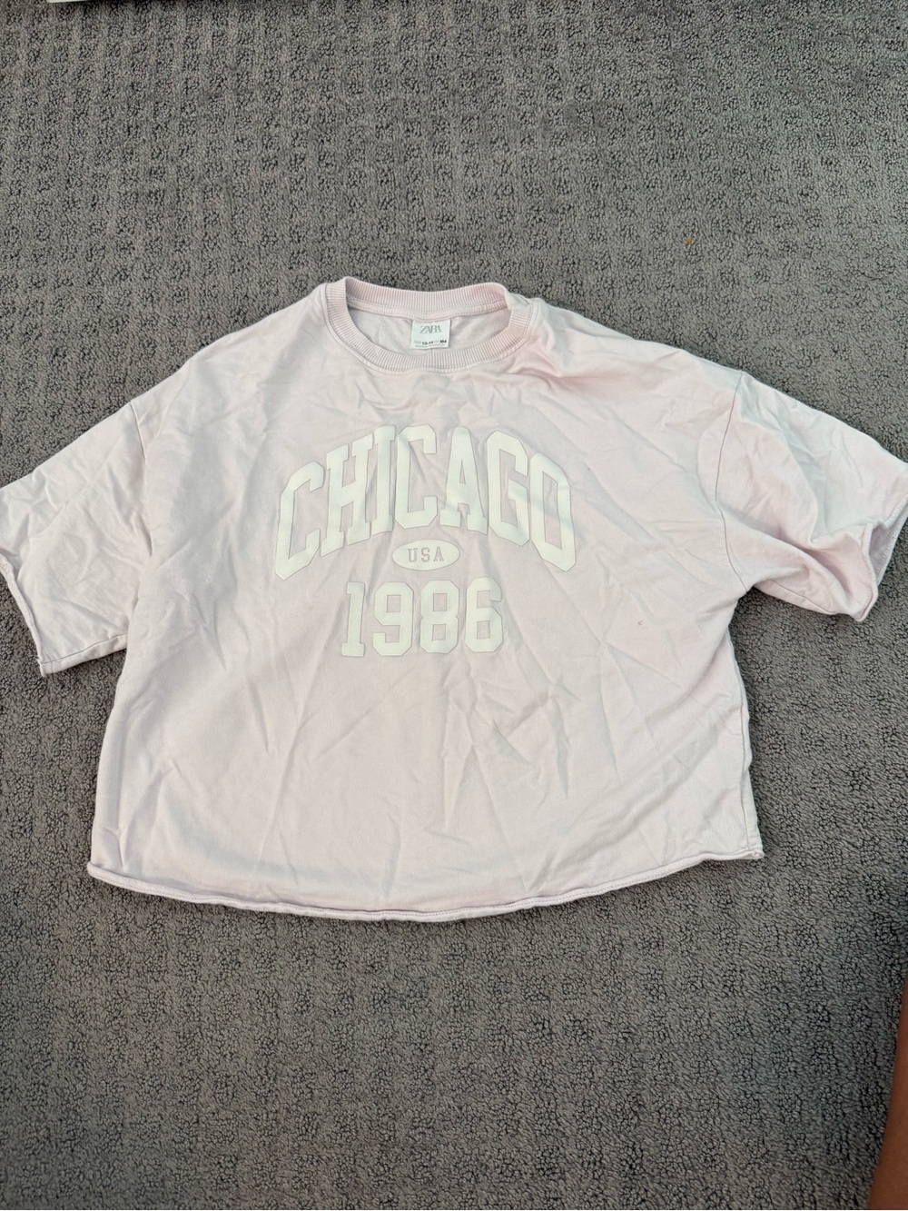 Zara Pale Pink Chicago 1986 Graphic Tee